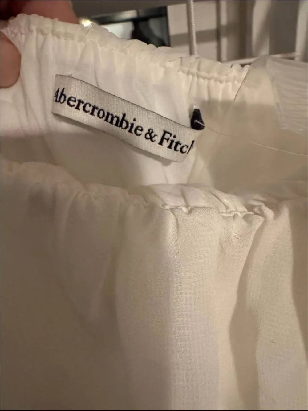 White Sleeveless Ruffled Maxi Dress Abercrombie & Fitch - Picture 3 of 4